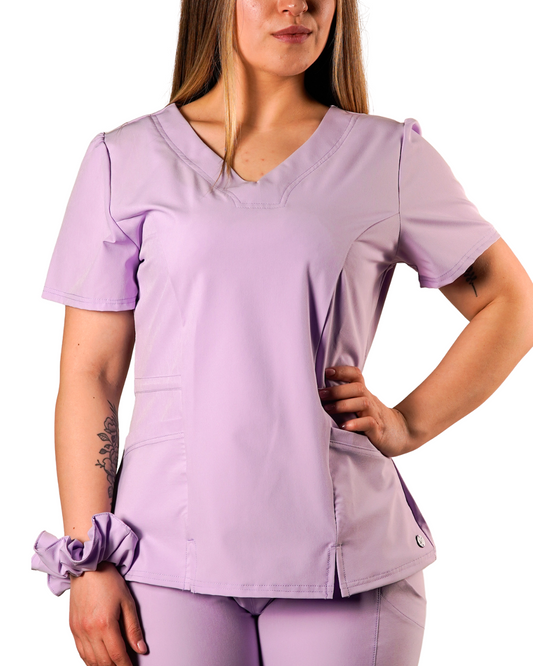 Polera clínica antifluido Mujer 6022 Lila Antifluido Valere Flex