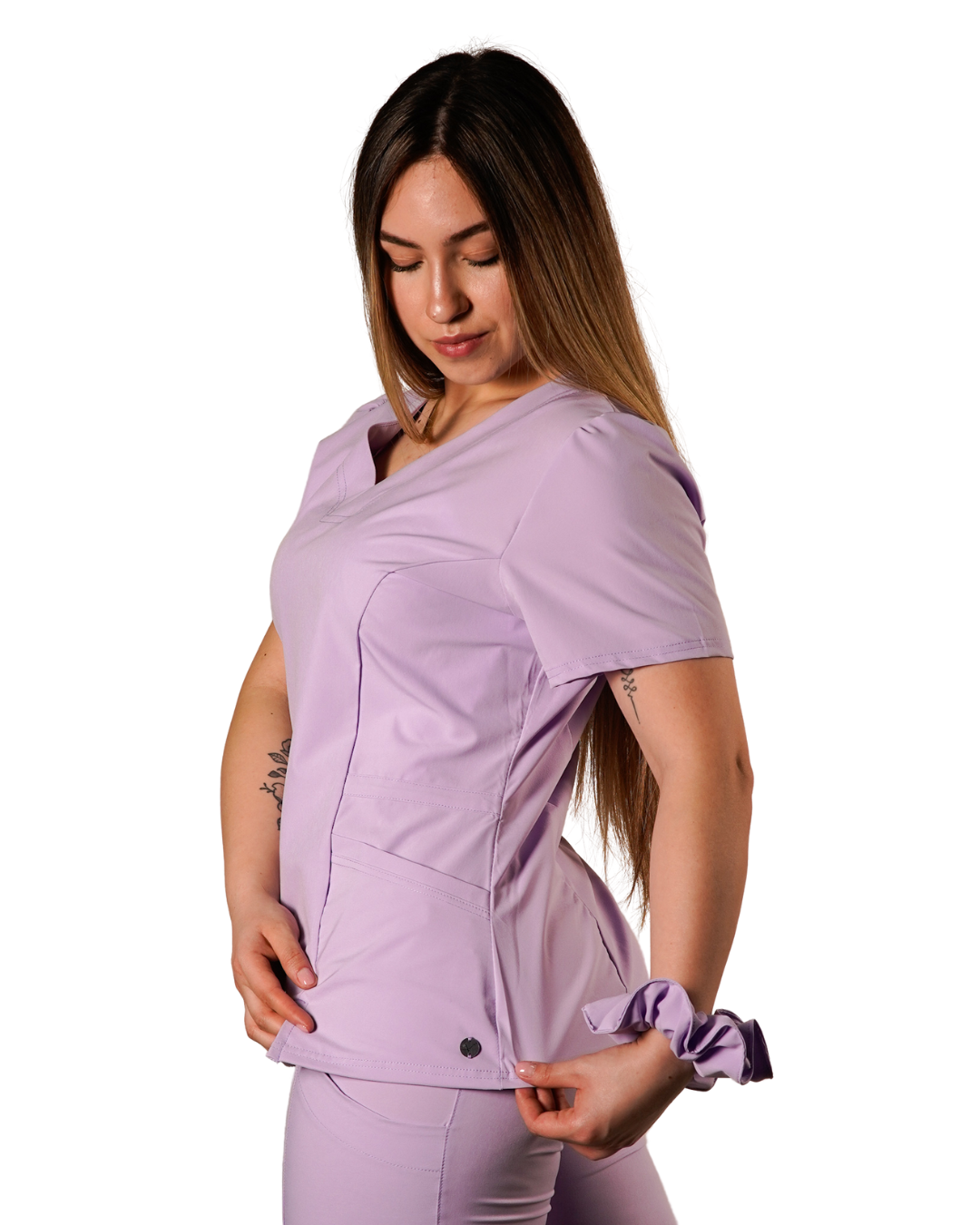 Polera clínica antifluido Mujer 6022 Lila Antifluido Valere Flex