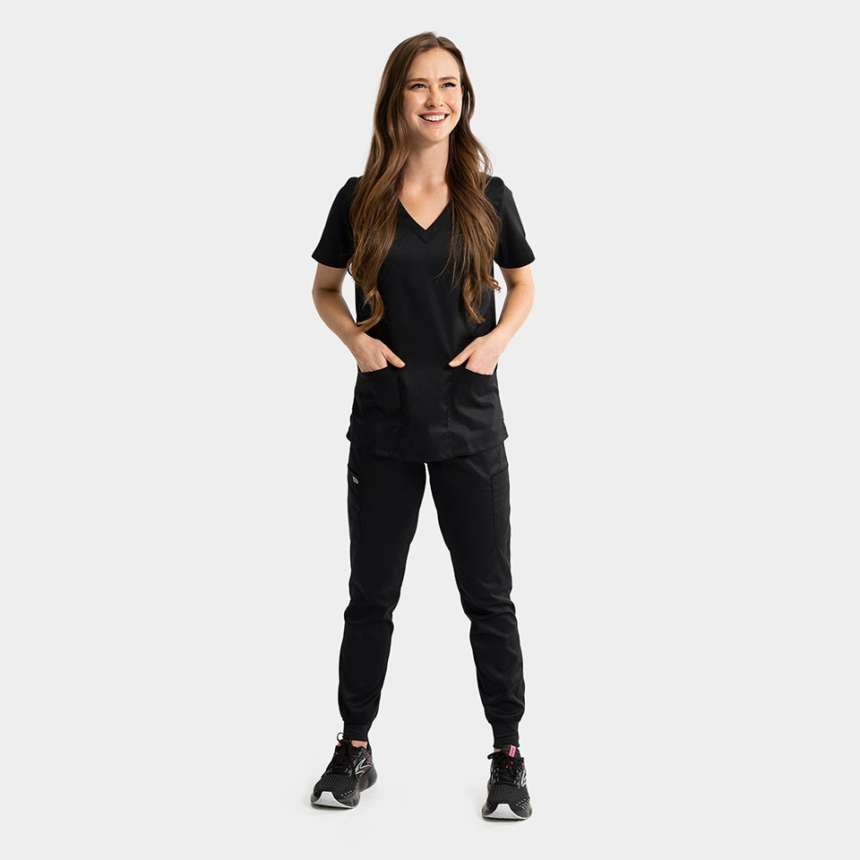 Pantalón Clínico Mujer Negro 6803 Jogger EDGE