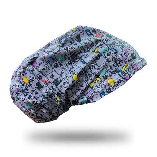 Gorro Clínico Mujer Lycra Gatos Caras