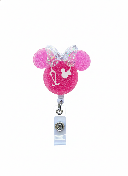 Porta credencial acrílico Minnie Rosa