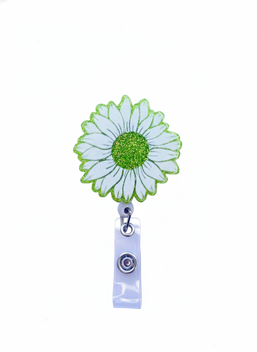 Porta credencial acrílico Girasol fondo Verde