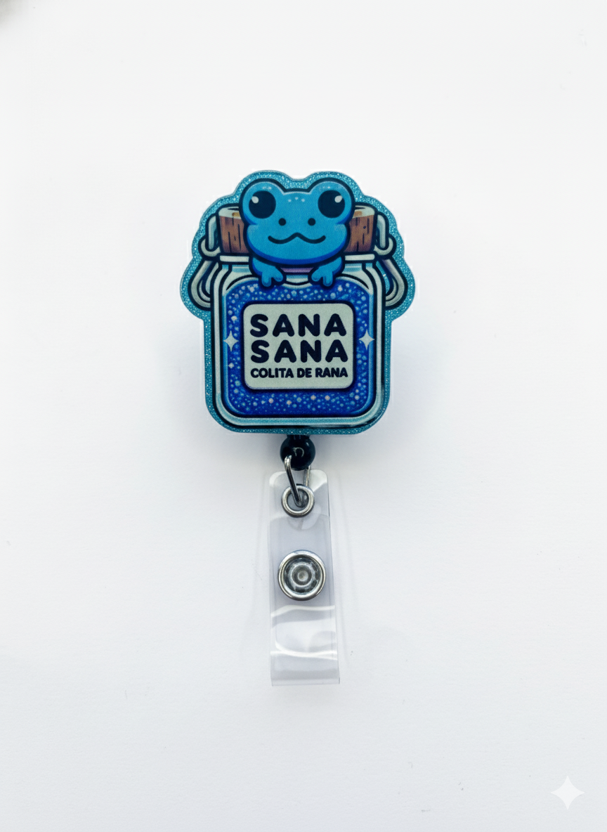 Porta credencial acrílico Sana Sana Ranita