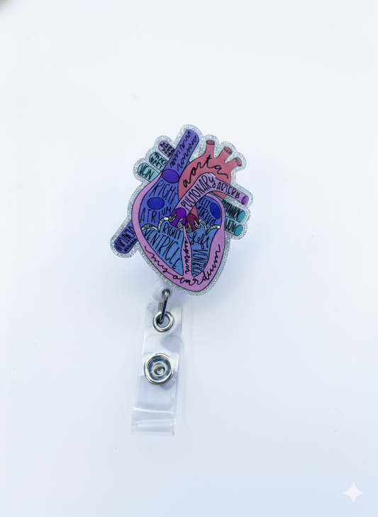 Porta credencial acrílico Corazón Colores