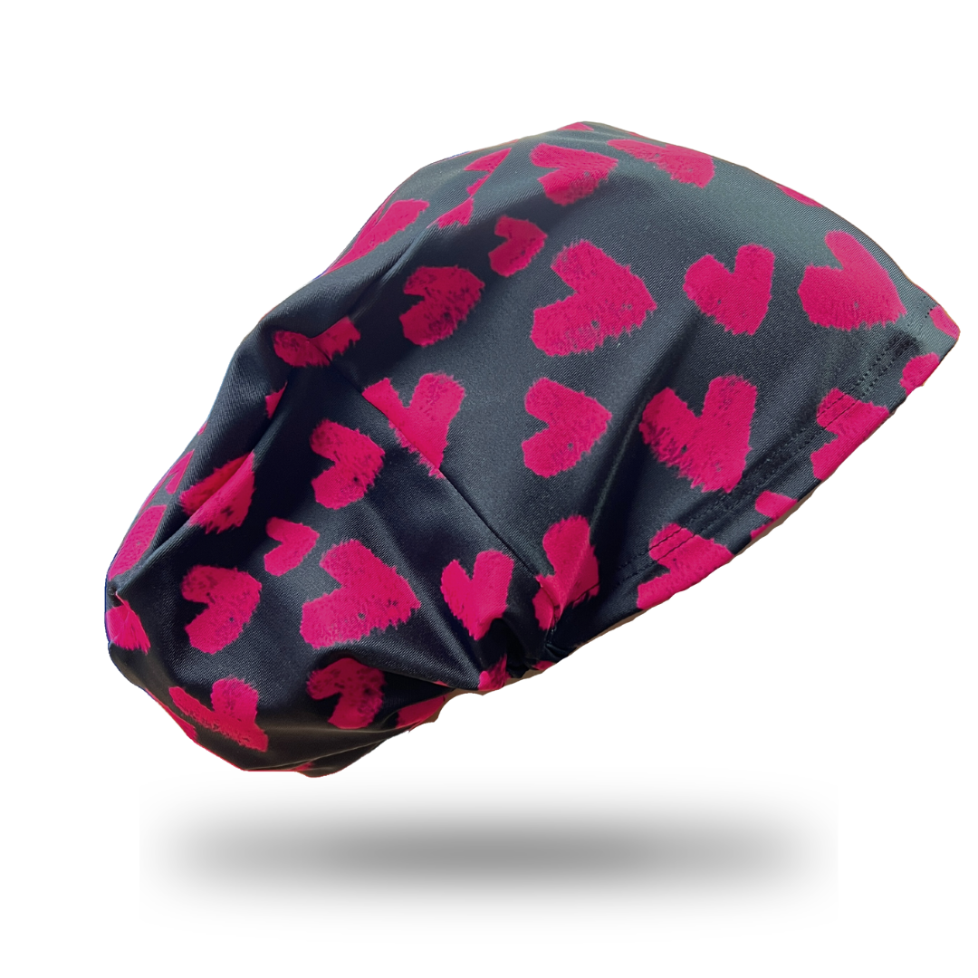 Gorro Clínico Mujer Lycra Heart Fucsia