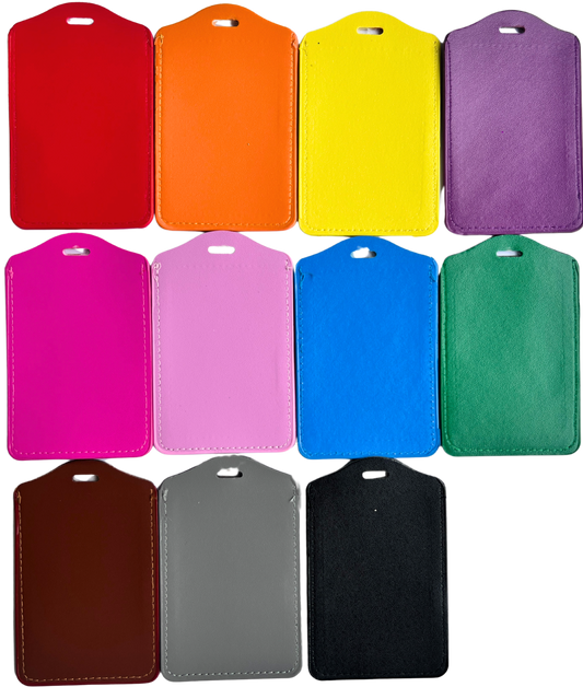 Porta credenciales de Cuero Vertical Color Pack 10 Unidades