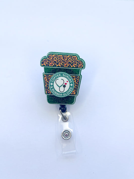 Porta credencial acrílico Coffe Scrubs