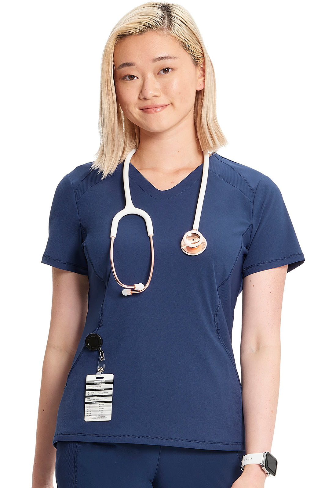 Polera Clinica Mujer IN620a Azul Marino Navy Infinity GNR8 Cherokee