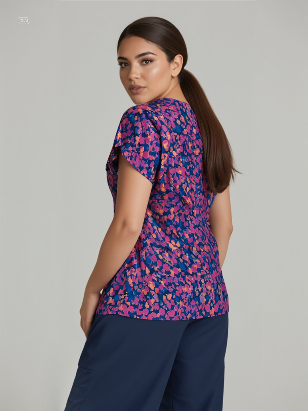 Polera clínica estampada 6267 PDNV WINK
