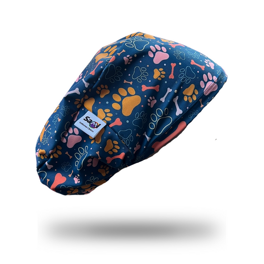 Gorro Clínico Mujer Lycra Patitas Veterinario