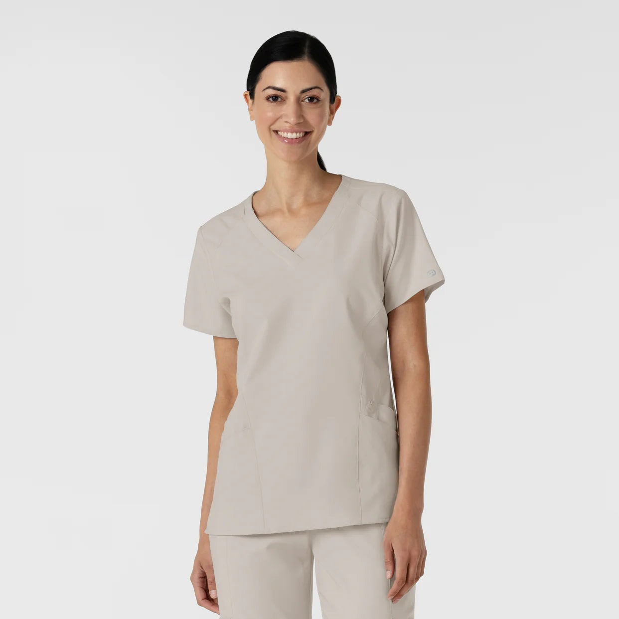Polera Clínica Mujer 6155A Wonderwink 123, color CLOUD - Uniformes Clínicos Sami