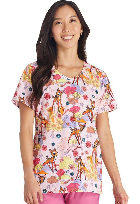 Polera Clínica Disney Mujer BAGC Estampado Bambi Pink Tooniforms