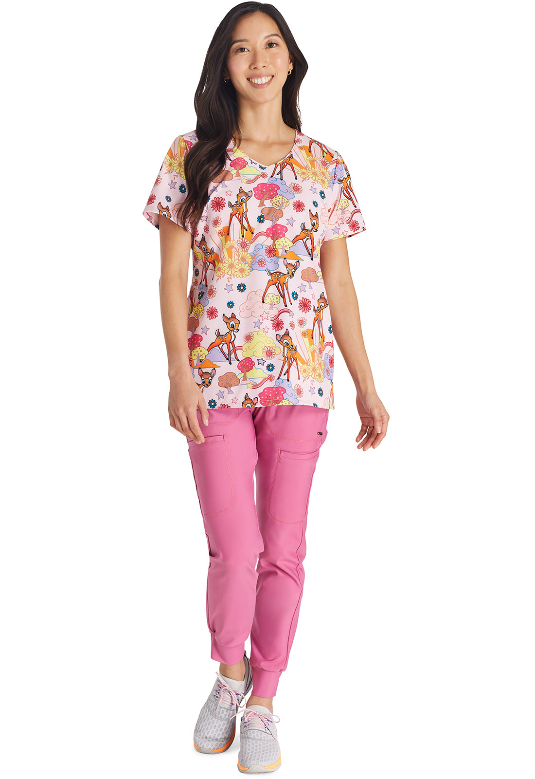 Polera Clínica Disney Mujer BAGC Estampado Bambi Pink Tooniforms