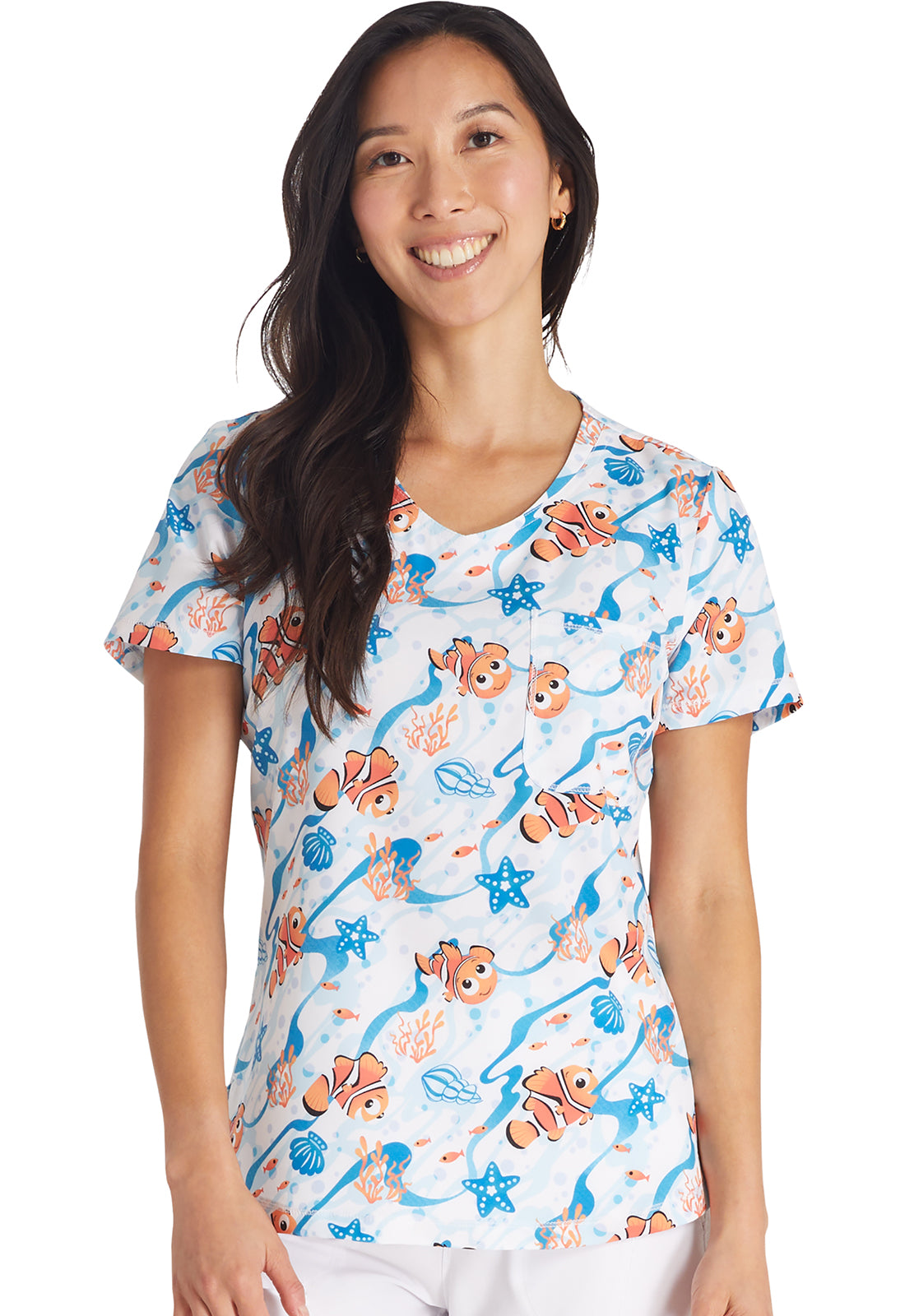 Polera Clínica Disney Mujer FNCO Estampado Nemo Sea Tooniforms