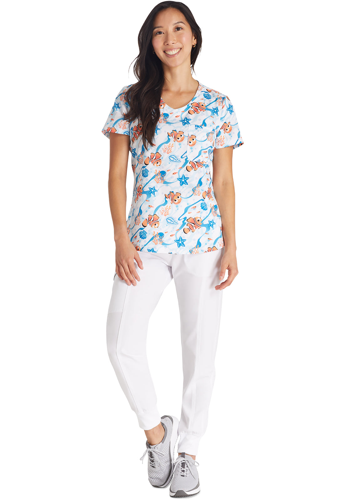 Polera Clínica Disney Mujer FNCO Estampado Nemo Sea Tooniforms