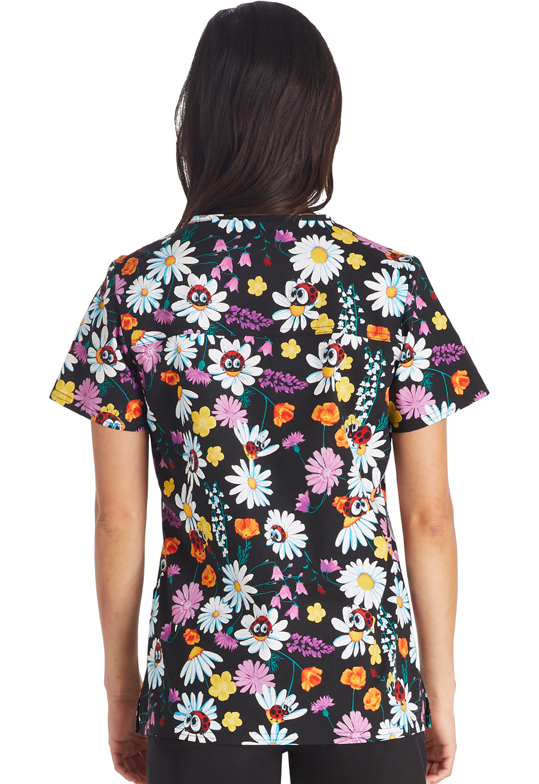 Polera Clínica Estampada Mujer LBGN Ladybug Flowers Cherokee