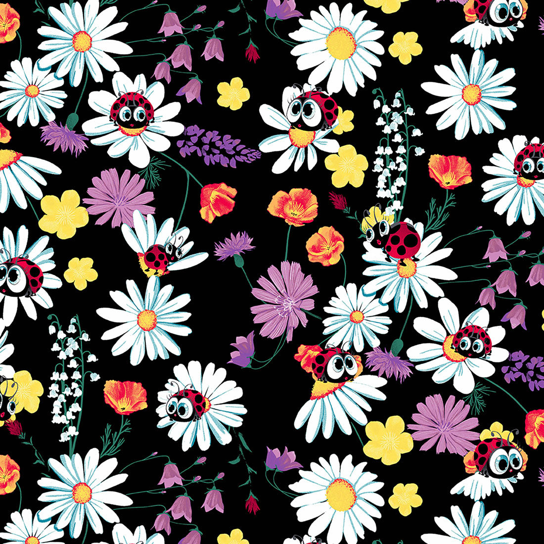 Polera Clínica Estampada Mujer LBGN Ladybug Flowers Cherokee