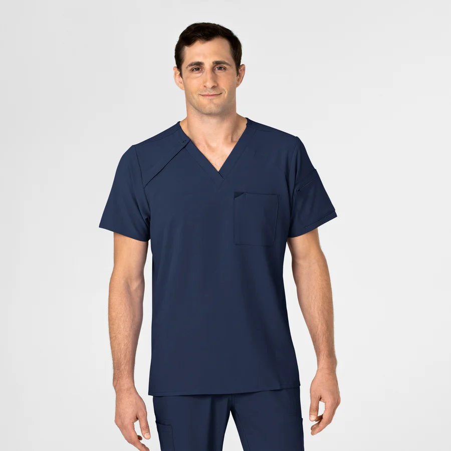 Polera clínica hombre azul marino WonderWink Renew 6034 - Uniformes Clínicos Sami
