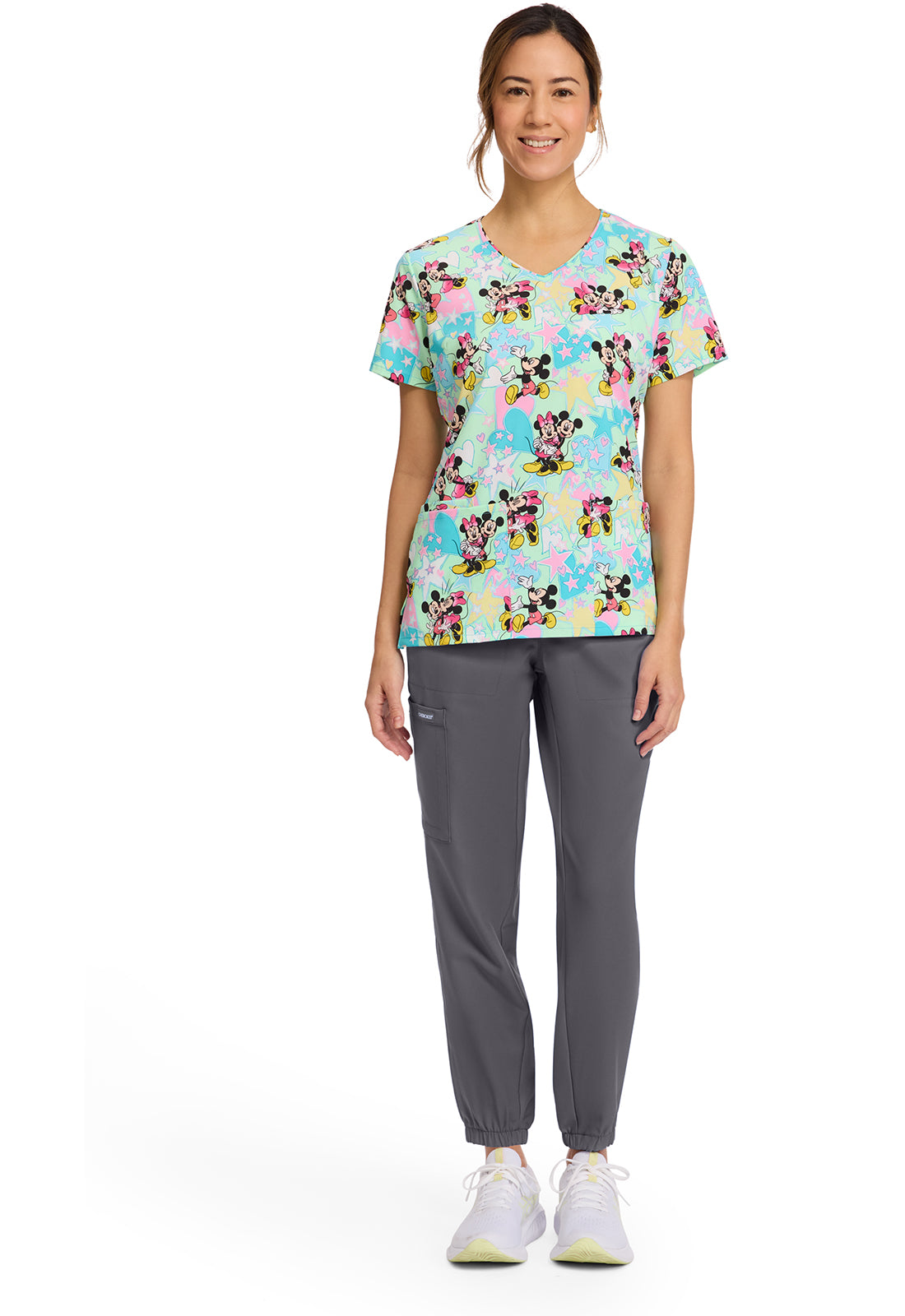 Polera Clínica Mujer Estampada TF614 MKGV MINNIE Y MICKEY Tooniforms