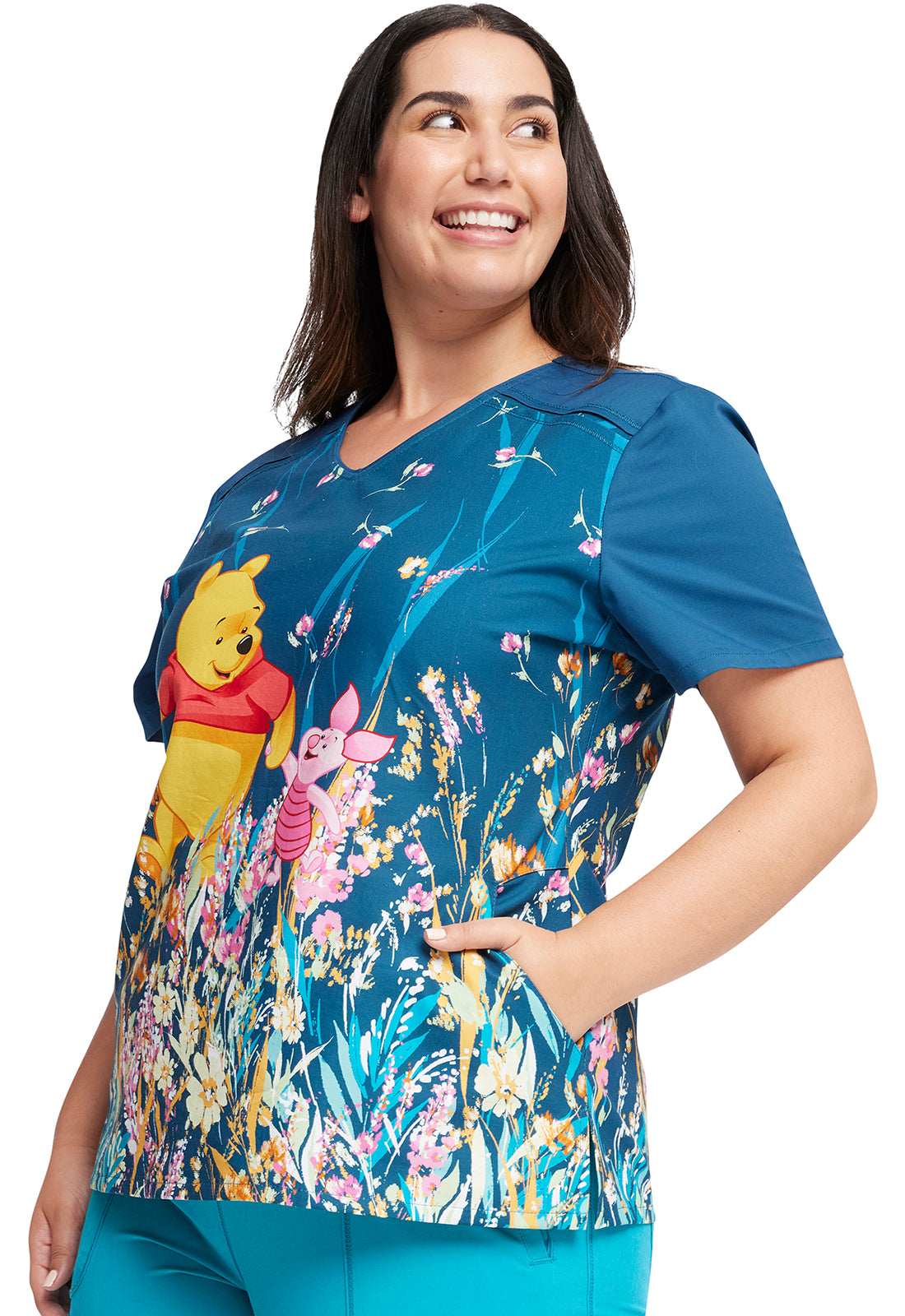 Polera Clínica Disney Mujer TF639 PHWK Estampado Winnie Tooniforms