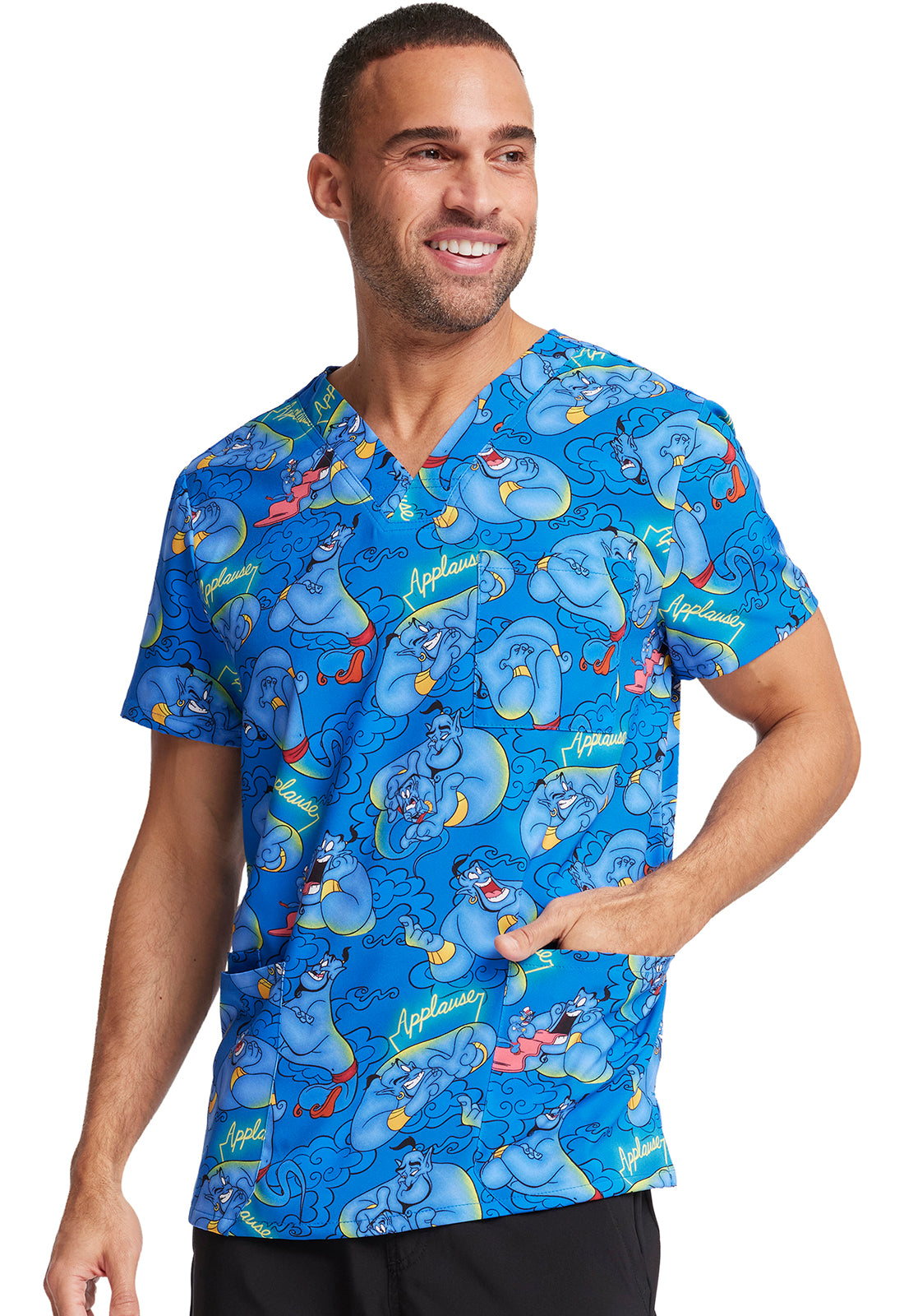 Polera Clínica Disney Mujer y Hombre TF687 ADPP Estampado Aladdin Tooniforms