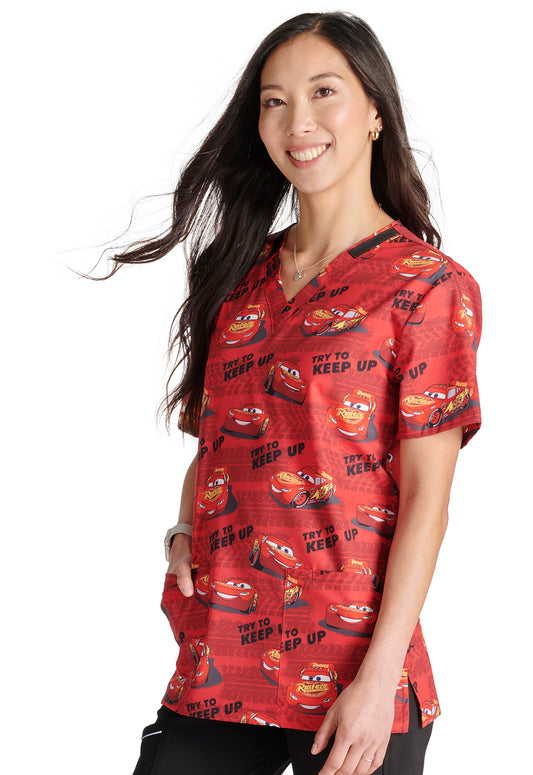 Polera Clínica Disney Mujer TF728 CSYT Estampado Cars Tooniforms