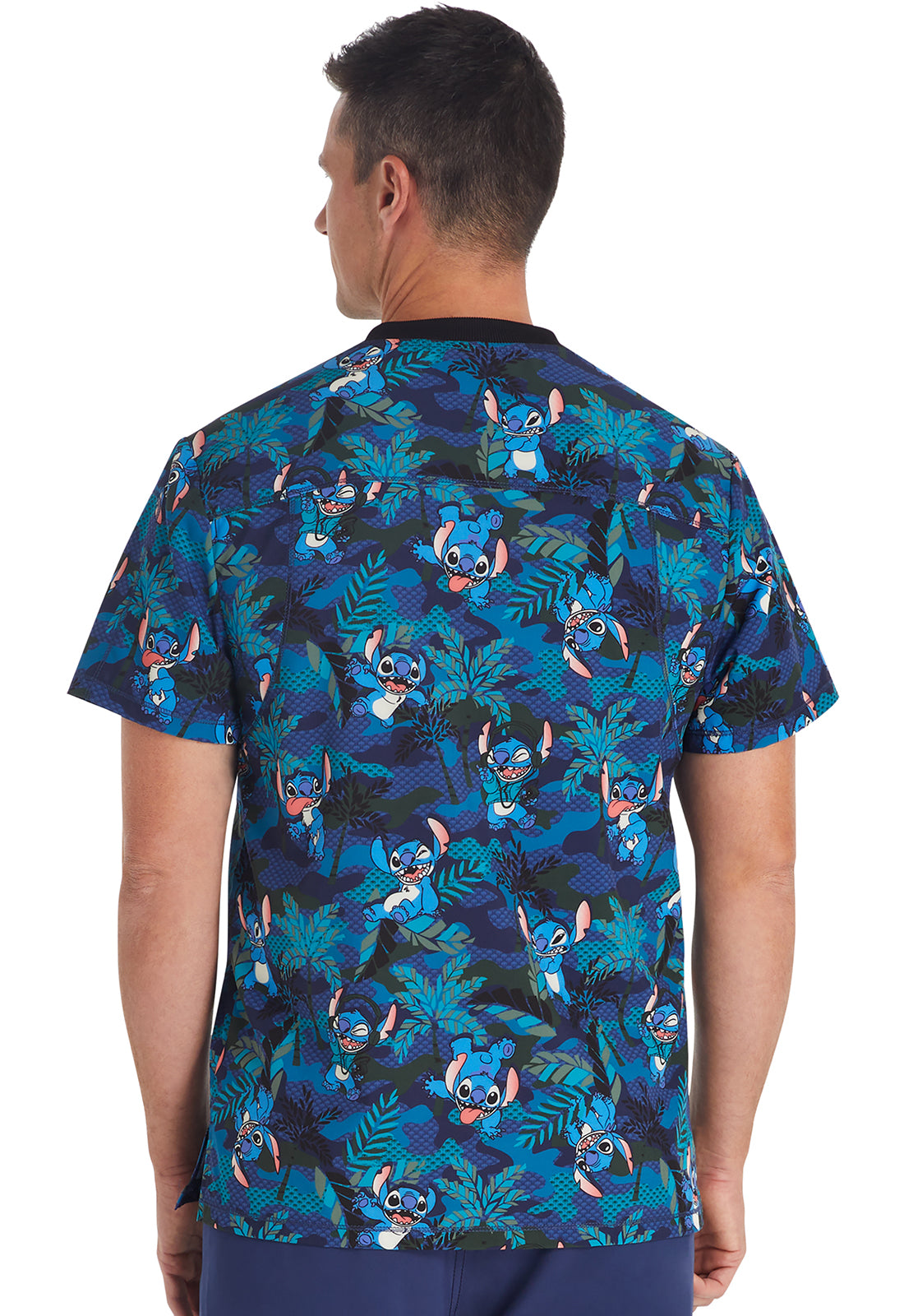 Polera Clínica Disney Hombre LHNG Estampado Stitch Blue Tooniforms