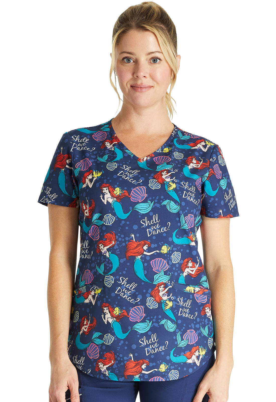 Polera Clínica Disney Mujer LMSH Estampado Sirenita Tooniforms