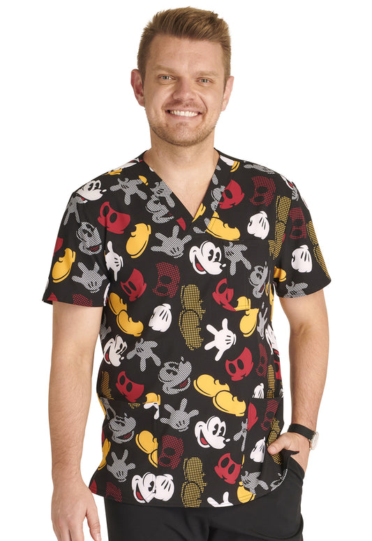 Polera Clínica Disney Hombre TF740 MKPM Estampado Mickey Tooniforms