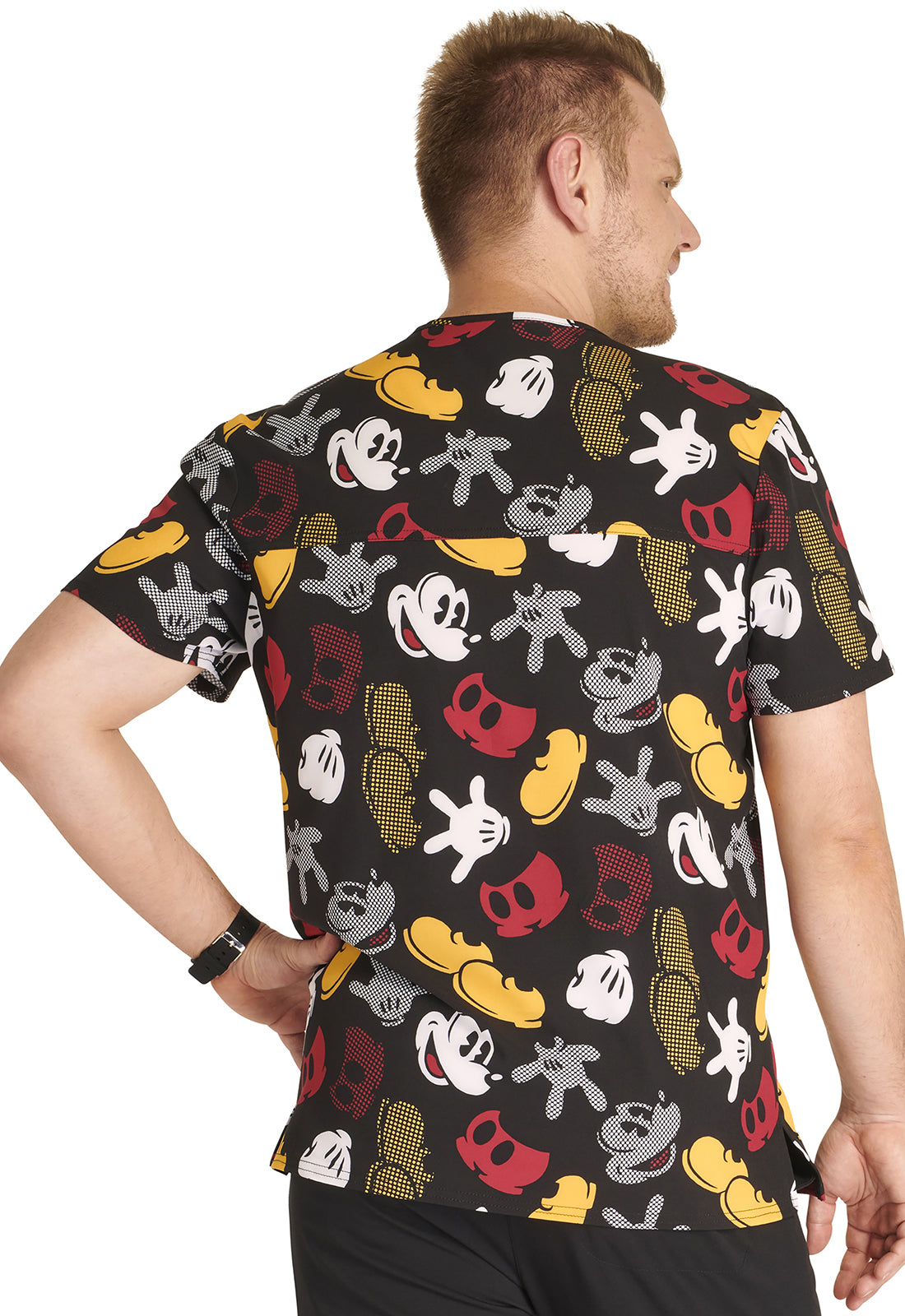 Polera Clínica Disney Hombre TF740 MKPM Estampado Mickey Tooniforms