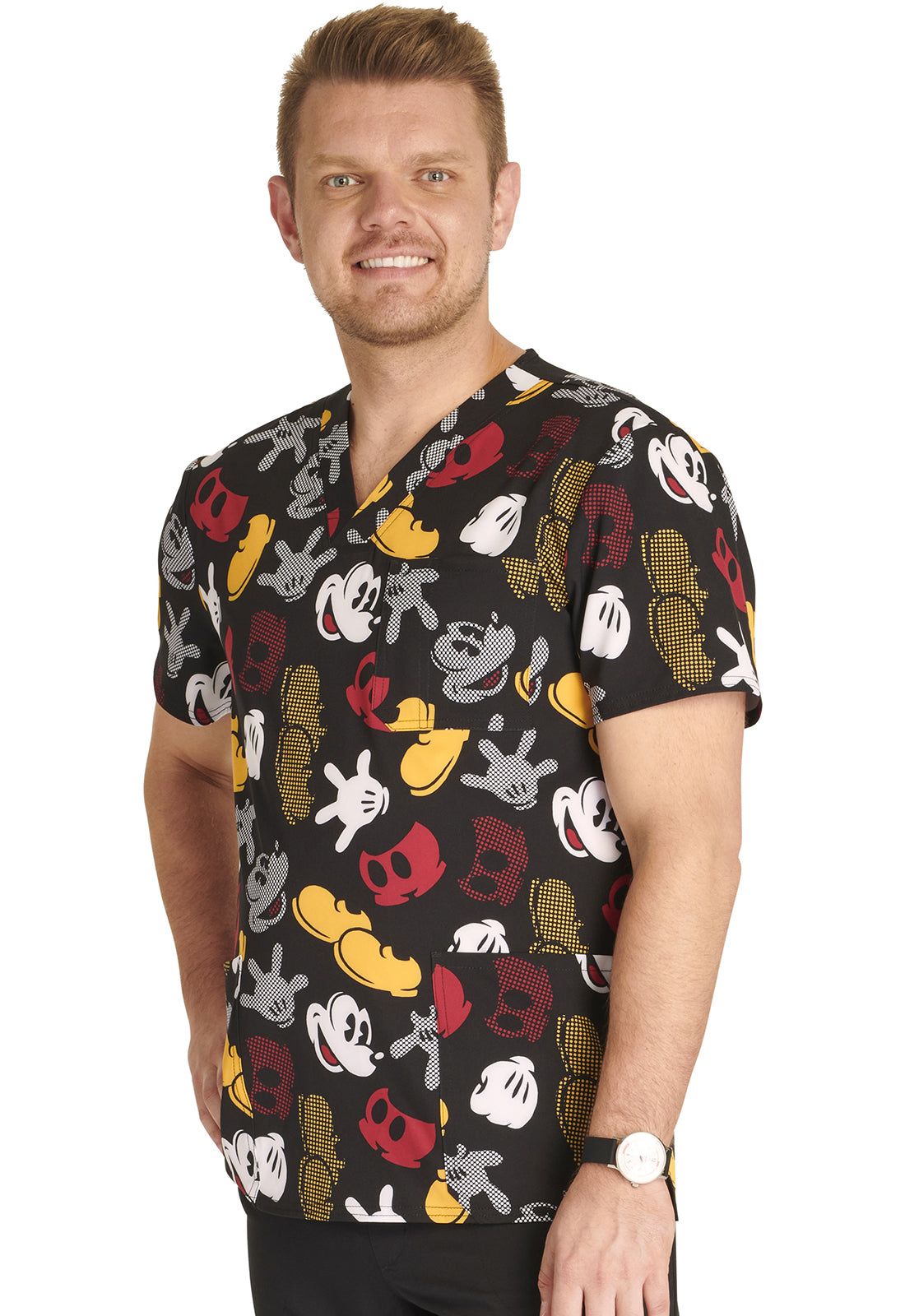 Polera Clínica Disney Hombre TF740 MKPM Estampado Mickey Tooniforms