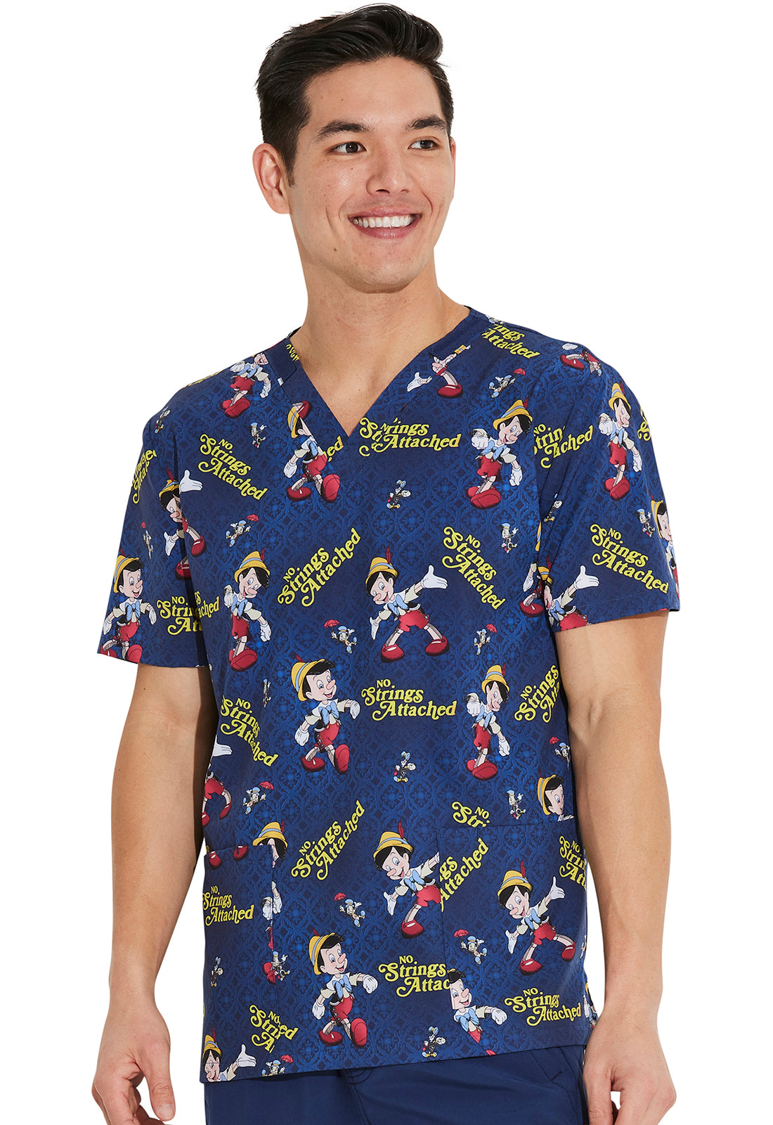 Polera Clínica Disney Hombre TF740 PINS Estampado Pinocho Tooniforms