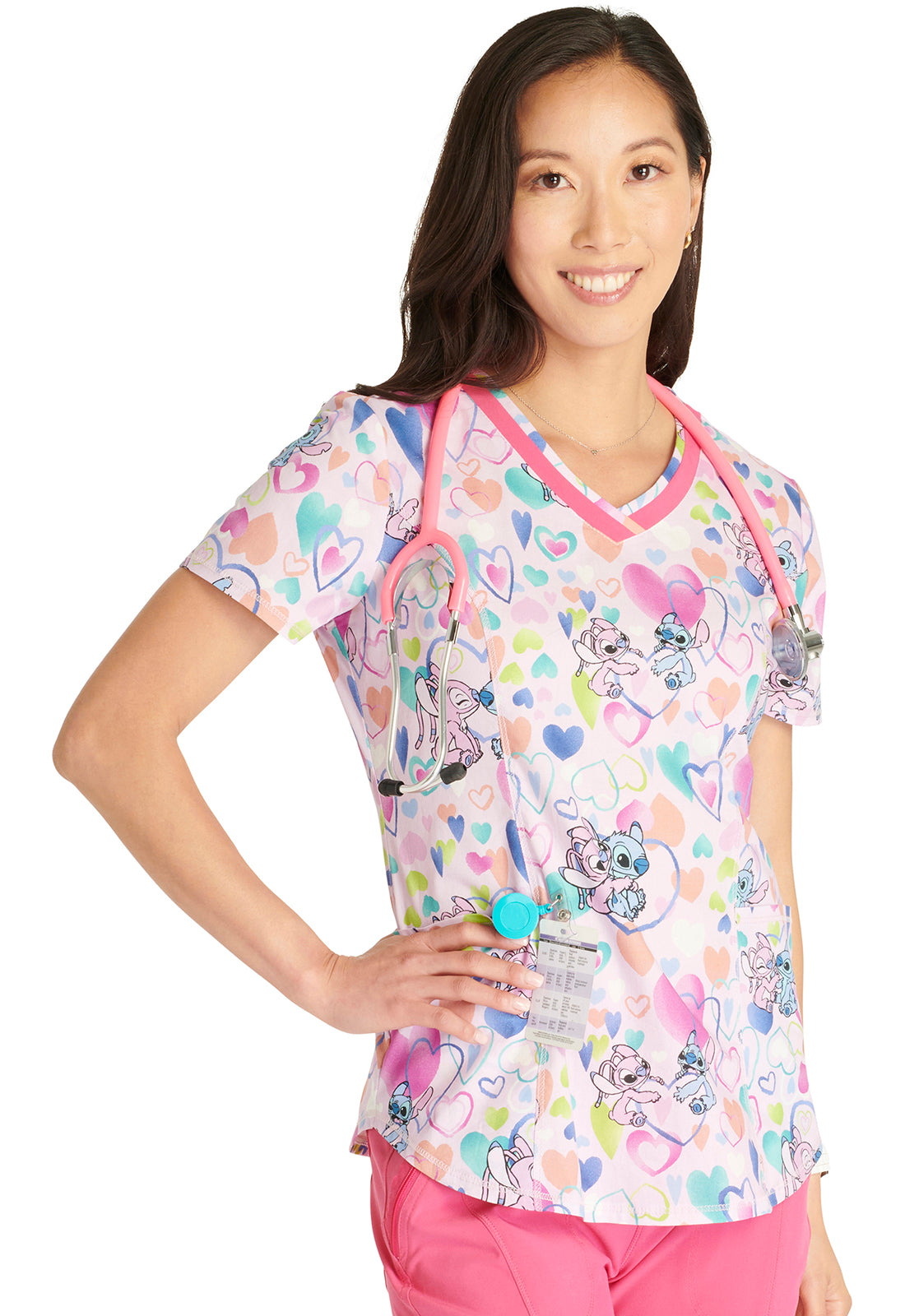 Polera Clínica Disney Mujer TF769 LHAF Estampado Stich Tooniforms