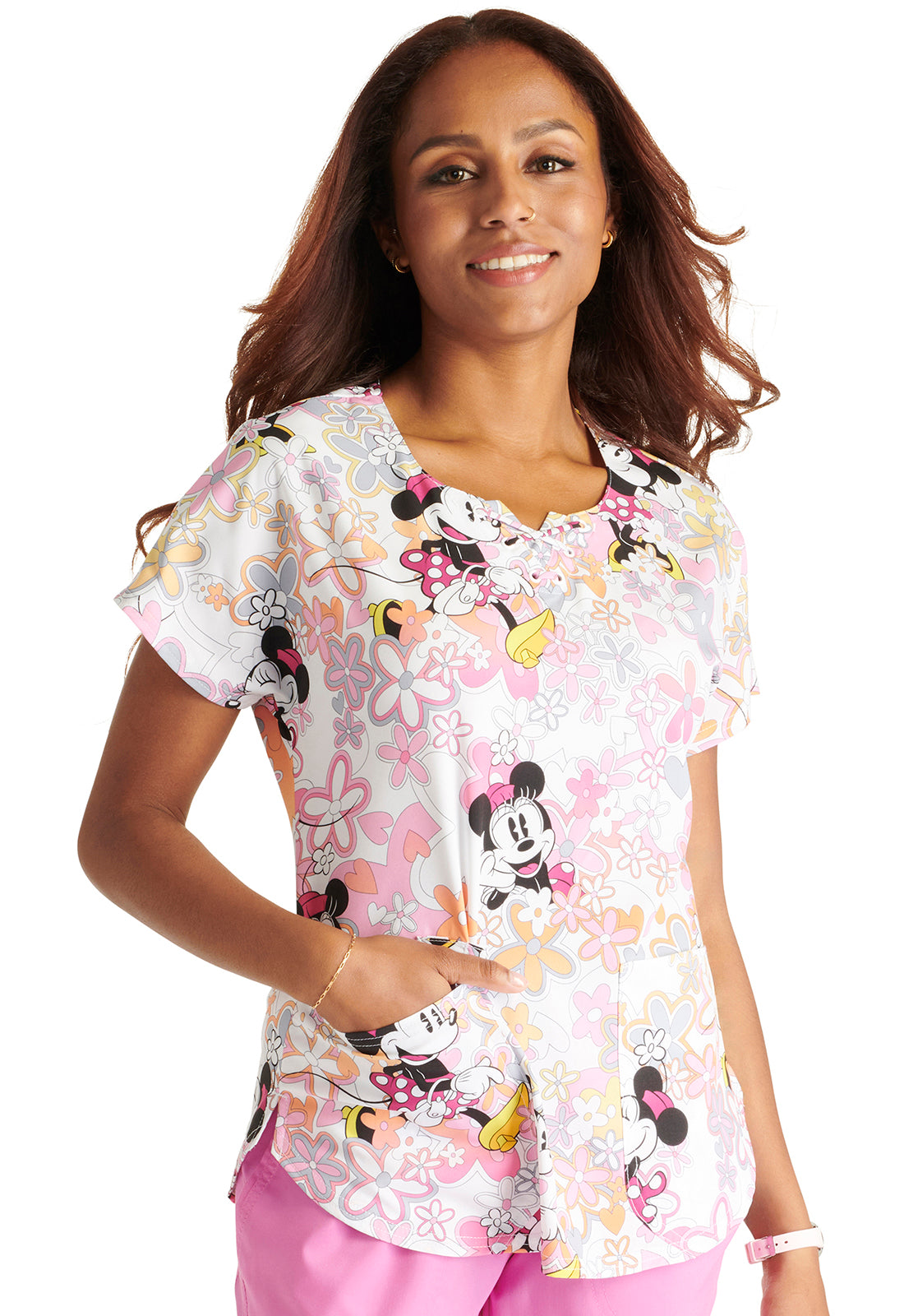 Polera Clínica Disney Mujer TF787 MNFV Estampado Minnie Tooniforms