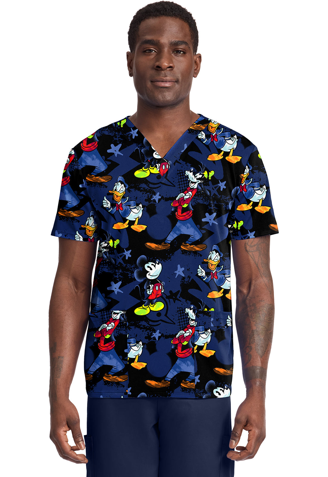 Polera Clínica Hombre Estampada TF788 MKZB Tooniforms