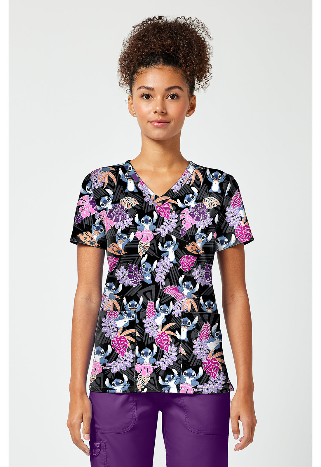 Polera clínica mujer estampada TF796 LHIB Tooniforms