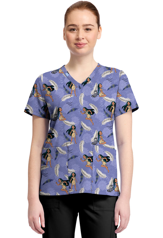 Polera Clínica Mujer Estampada TF796 PRPW Tooniforms