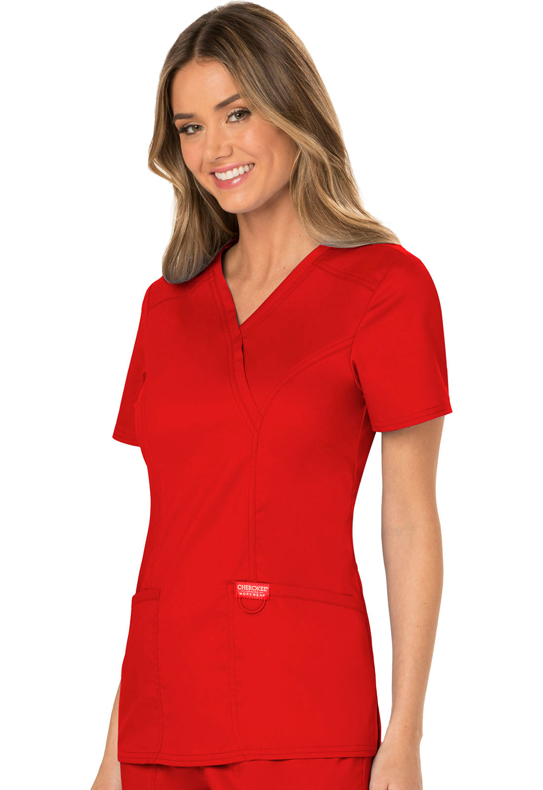 Polera Clínica Mujer Rojo WW610 Cherokee Workwear revolution