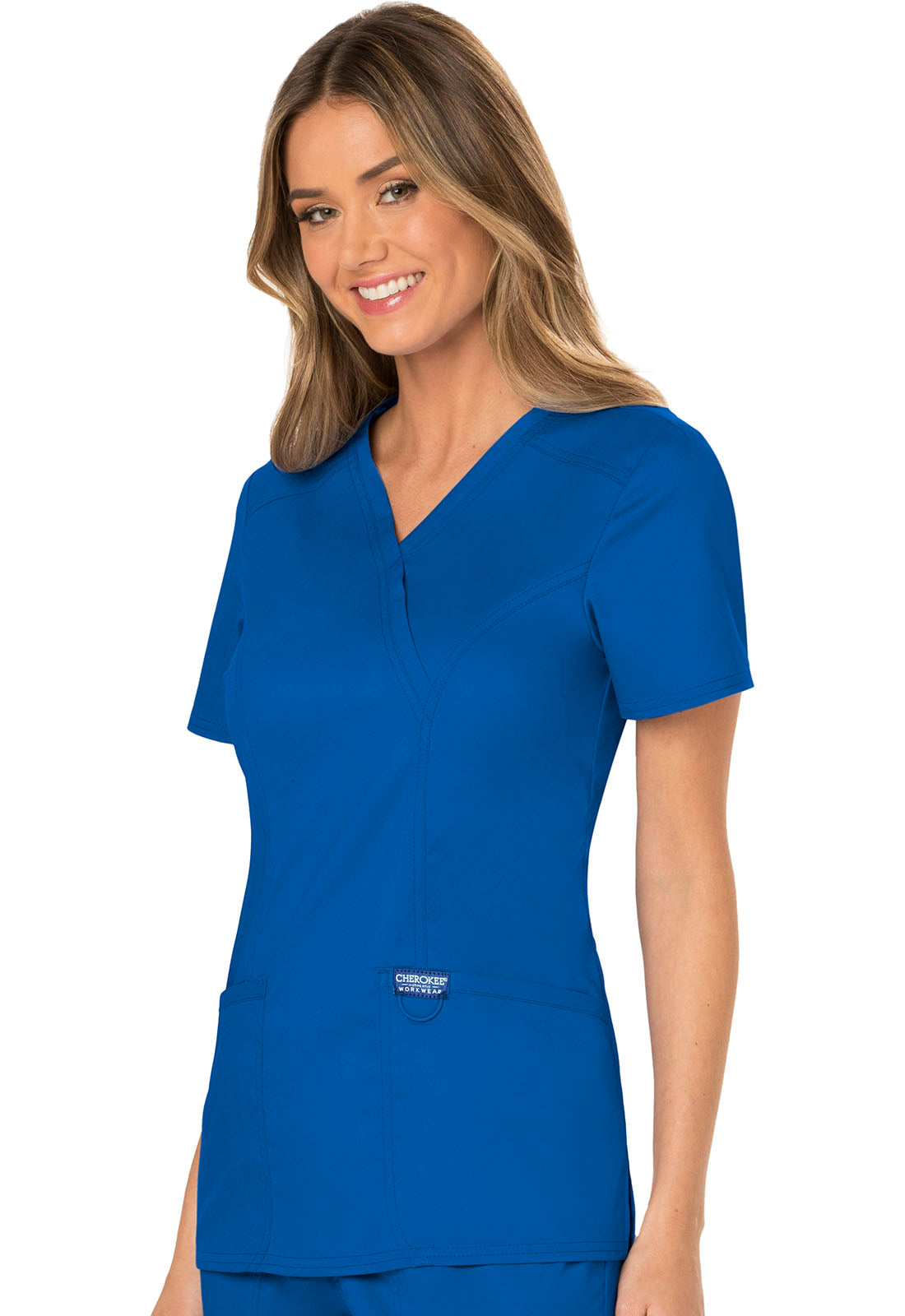 Polera Clínica Mujer Azul rey WW610 Cherokee Workwear revolution