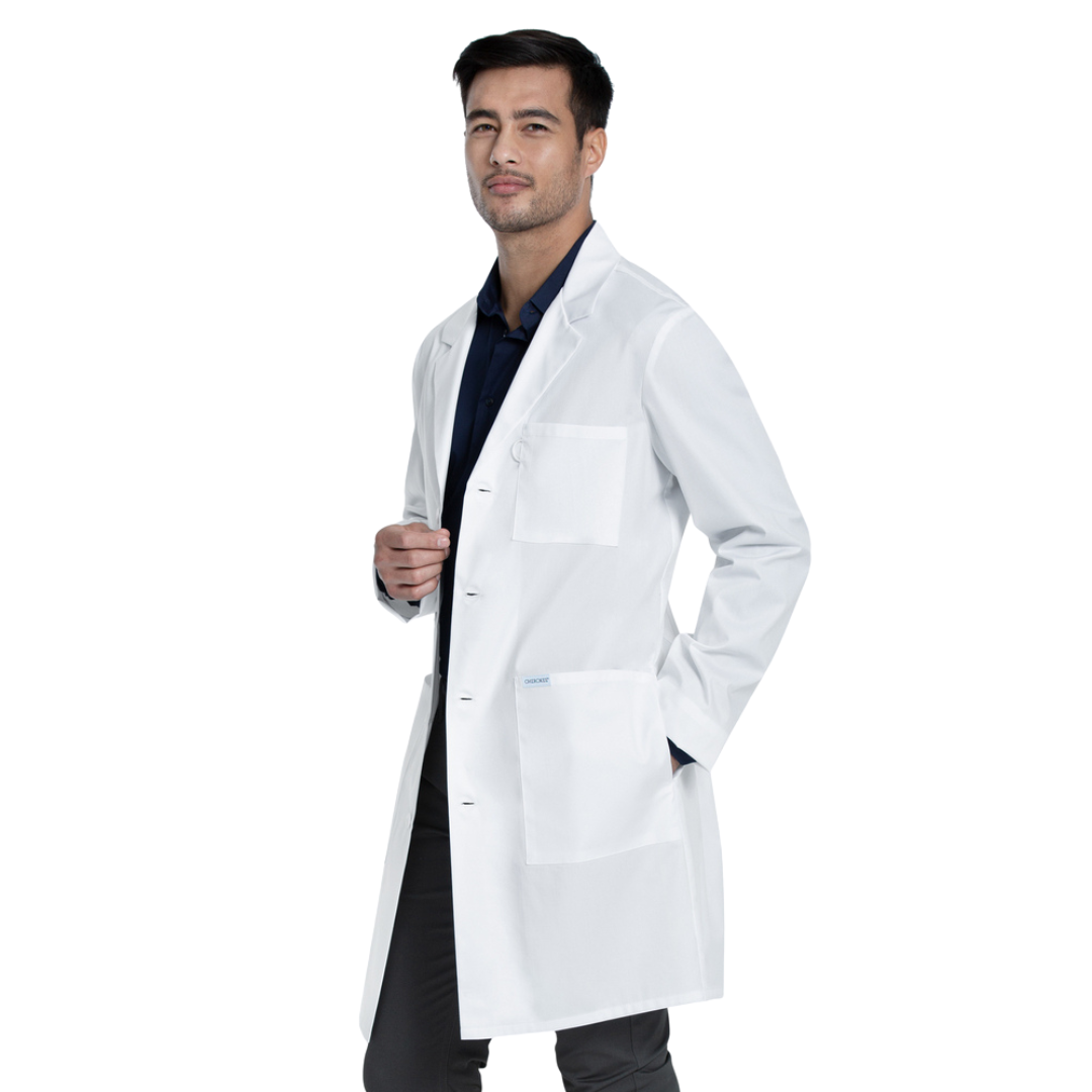 Bata clínica Cherokee Blanca CK460, vista trasera - Uniformes Clínicos Sami