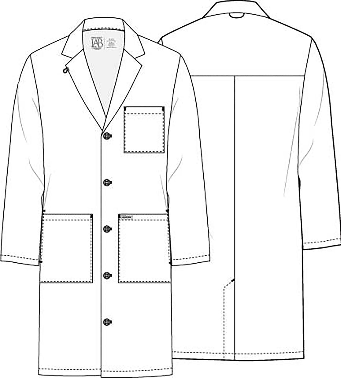 Bata clínica hombre Cherokee Blanca CK412, detalle 4 - Uniformes Clínicos Sami