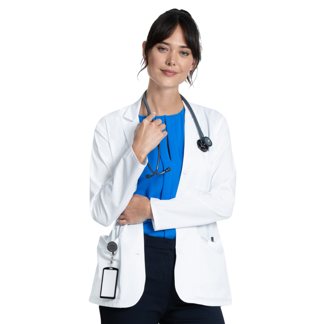 Bata clínica mujer Cherokee Blanca CK451 - Uniformes Clínicos Sami