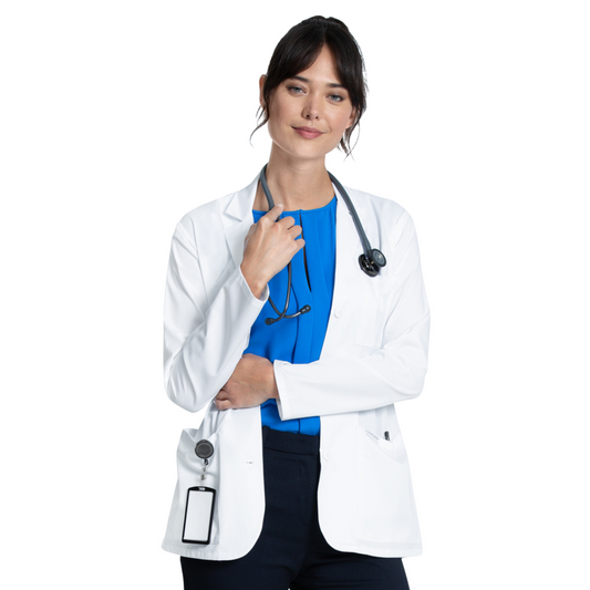 Bata clínica mujer Cherokee Blanca CK451 - Uniformes Clínicos Sami
