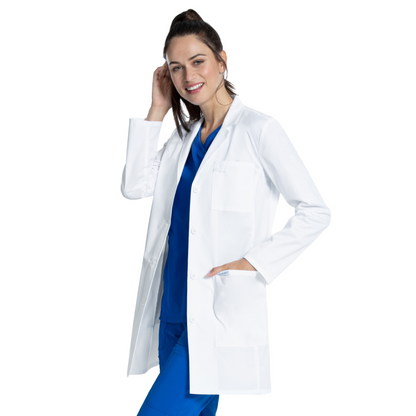 Bata clínica mujer Cherokee Blanca CK452, vista trasera - Uniformes Clínicos Sami