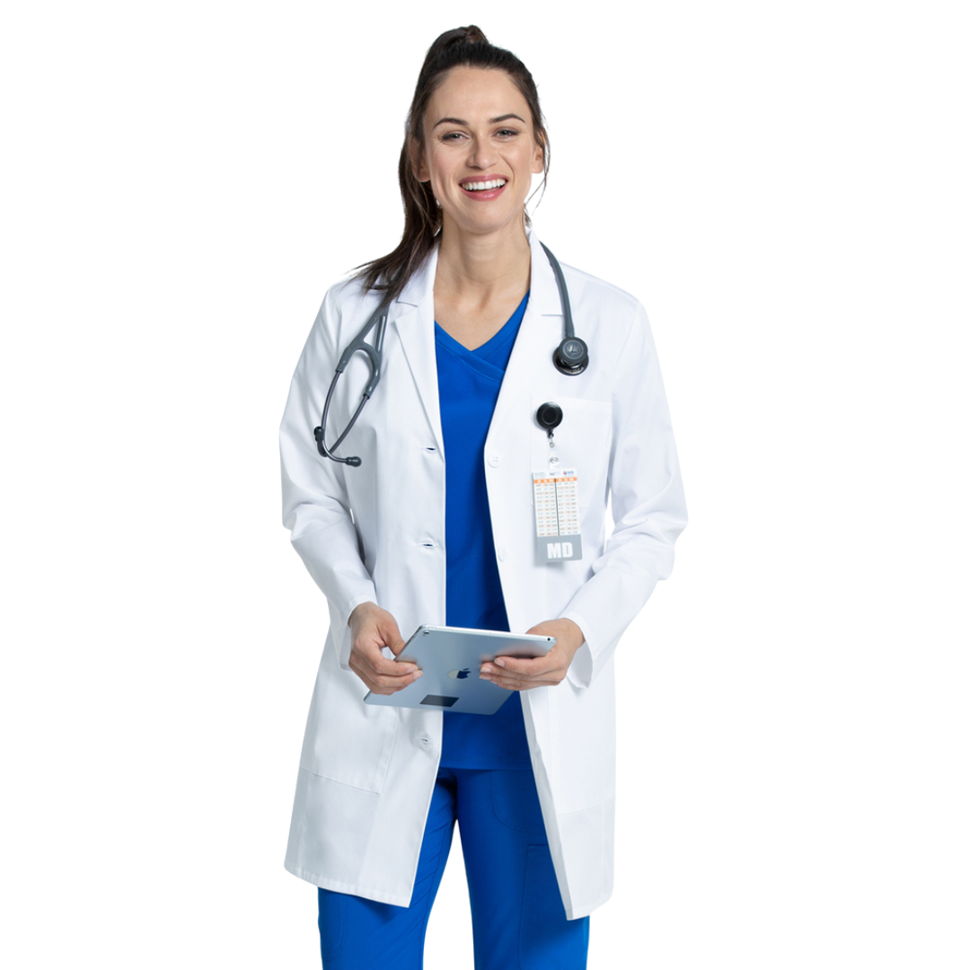 Bata clínica mujer Cherokee Blanca CK452 - Uniformes Clínicos Sami