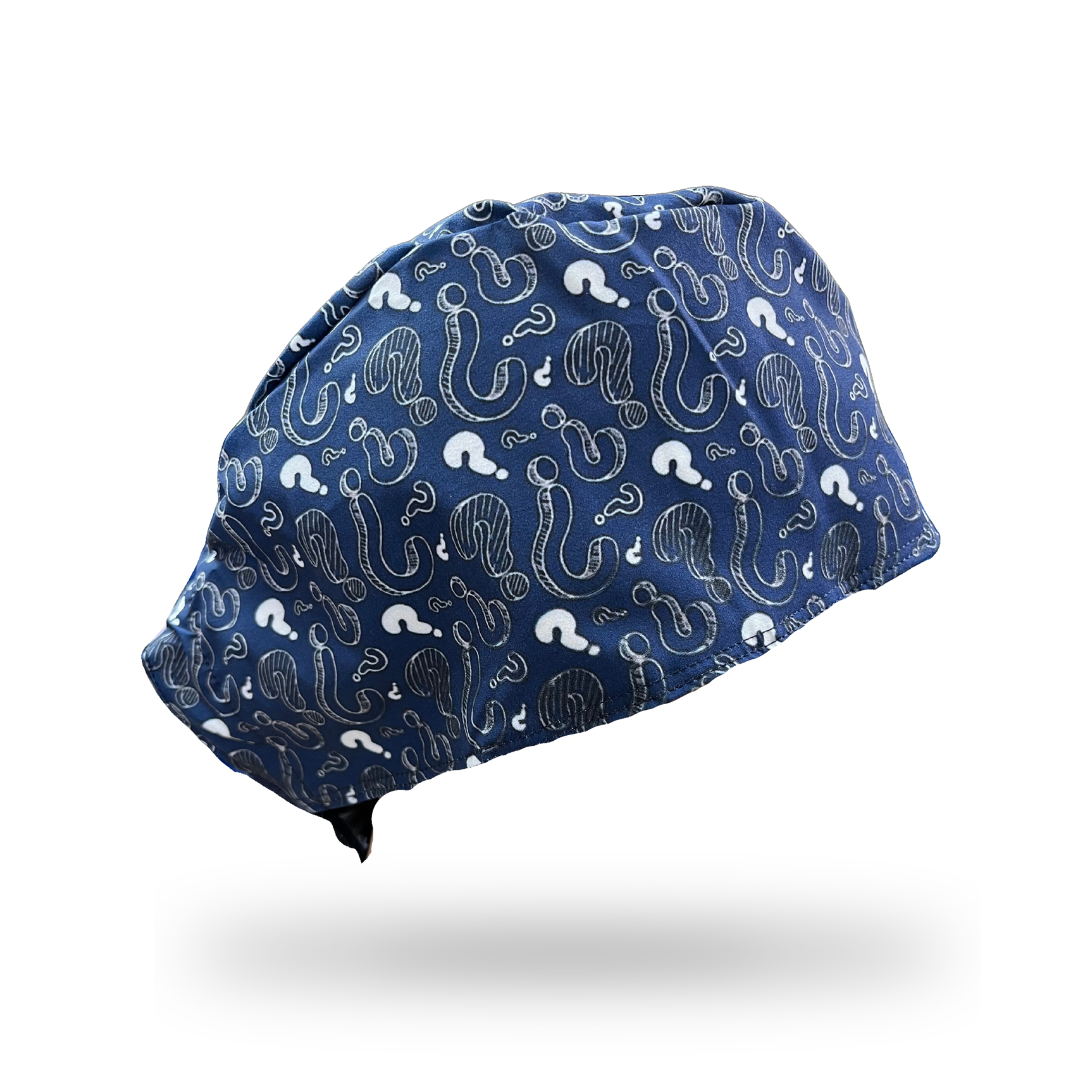 Gorro clínico hombre azul estampado Misterio - Uniformes Clínicos Sami