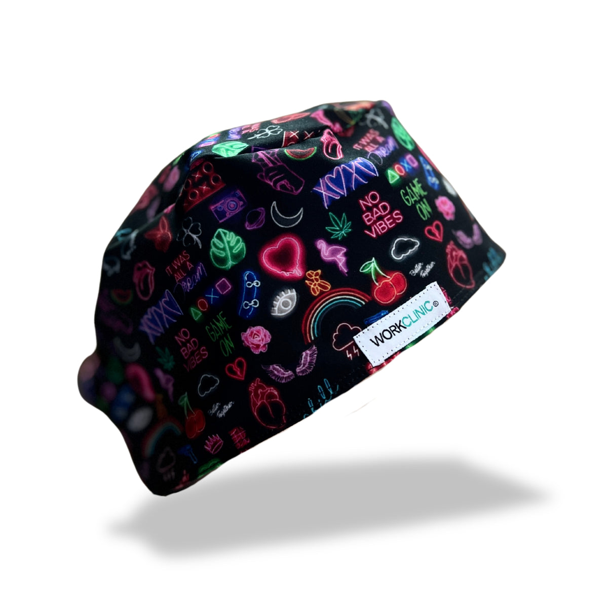 Gorro clínico hombre estampado figuras neón - Uniformes Clínicos Sami