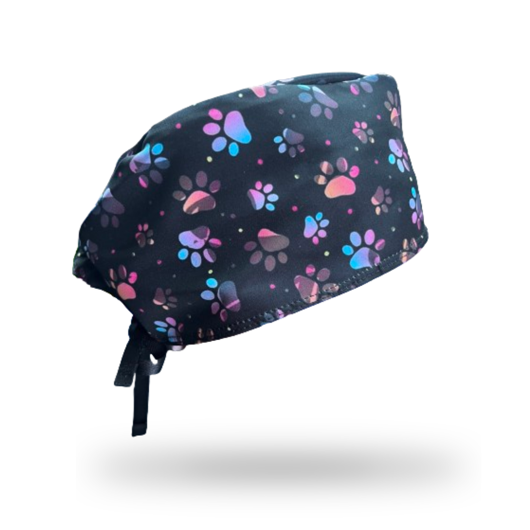 Gorro clínico hombre estampado Huellas - Uniformes Clínicos Sami