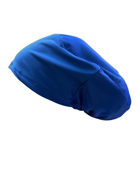 Gorro clínico mujer azul rey estampado Lycra - Uniformes Clínicos Sami