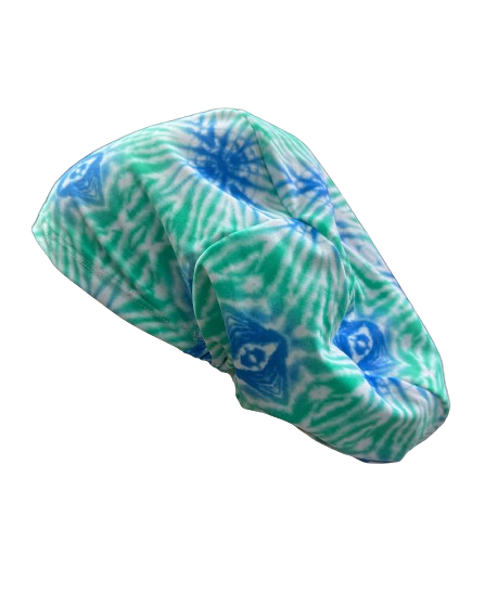 Gorro clínico mujer blanco estampado Lycra tiedye - Uniformes Clínicos Sami